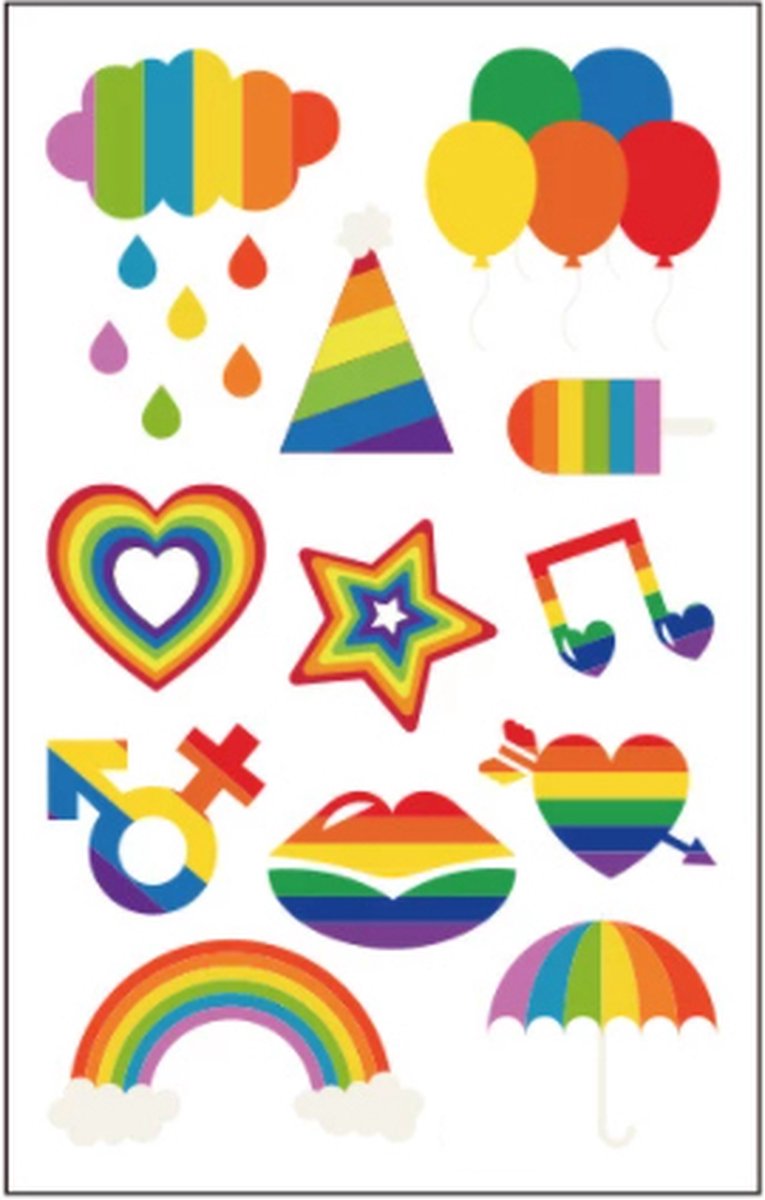 GoedeDoelen.Shop | Body Tattoos Rainbow | Neptattoo | LGBTQ | Pride | Rainbow | Regenboog Tattoo | Pride Tattoo | Tijdelijke Tatoeage | Pride Week